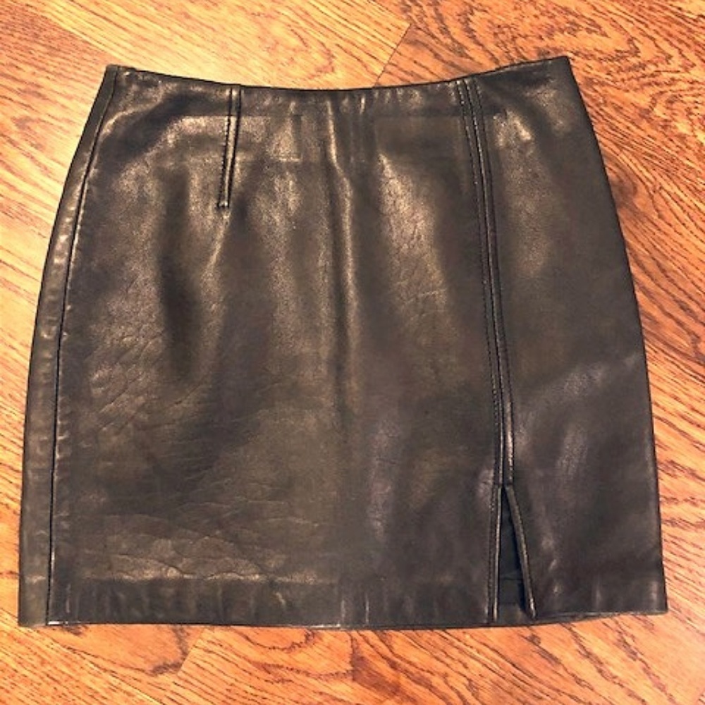Black leather skirt